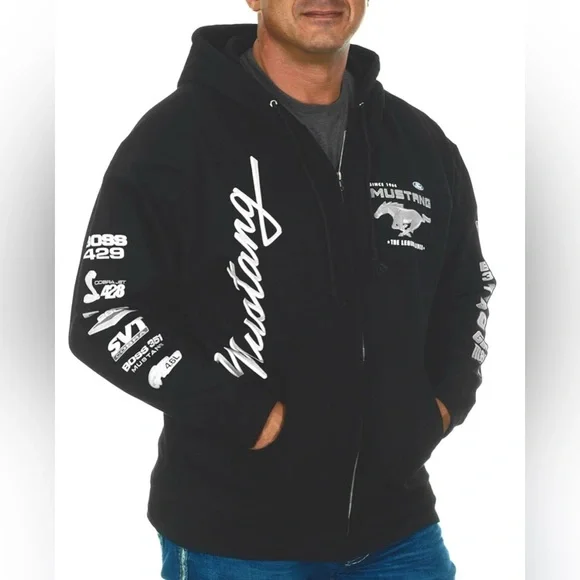 Mustang Black Zip Up Sweater Size Small - Picture 1 of 13